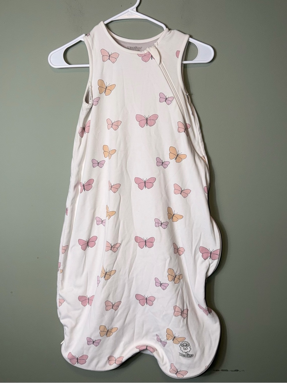 Woolino Sleeveless White Butterflies Sleep Sack 18-36M